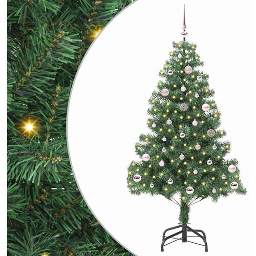 vidaXL Božično drevo med 150 LED z stojalom Zelena 150 cm PVC Cene