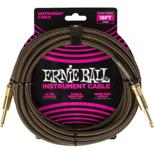 Ernie Ball Braided Instrument Cable Straight/Straight 5,5 m Ravni - Ravni Instrument kabel