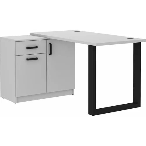  Pisalna miza s komodo Malta - svetlo siva 130 LG/LG/LG