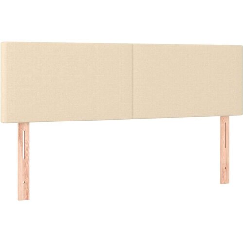 VidaXL Krevet s oprugama i madracem krem 140 x 190 cm od tkanine Slike