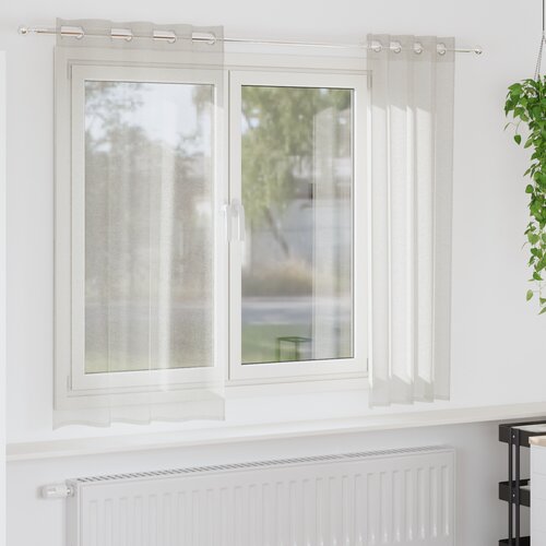 vidaXL Zavese z zavesami 2 pcs Krem 140 x 175 cm Poliester Cene