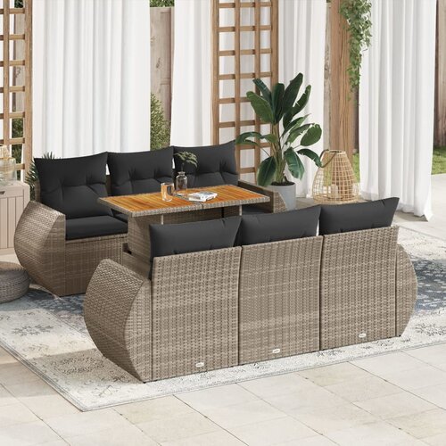 vidaXL 7-dijelni set vrtnih sofa sivi od poliratana Cijene
