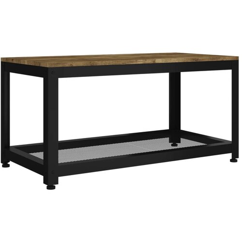 Maison Chic Klubska mizica - kavna mizica - Nizka mizica temno rjava in črna 90x45x45 cm MDF in železo, (21752885) Slike