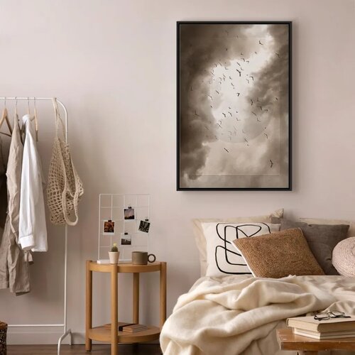  Slika - Birds in the Clouds (1 Part) Vertical 40x60 U crnom drvenom okviru Slike