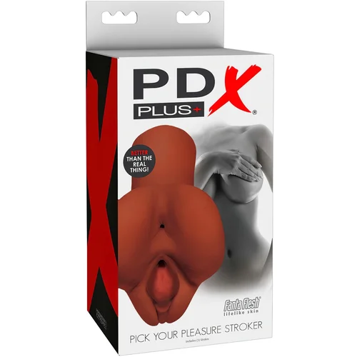 PDX Pick Your Pleasure Stroker - realistični masturbator 2u1 (smeđi)