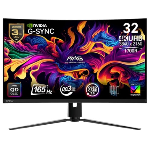 MSI ukrivljen gaming monitor MAG 321CUP QD-OLED, 32 inch MON00070 Cene