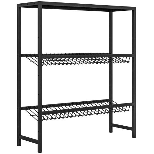 Nesta Stojalo za zaboje pijače za 6 zabojev, nastavljiva vi&scaron;ina polic, 3 nivoji, nedrseče, jeklo, črno, 103 x 33 x 113,5 cm, (5000493552) Cene