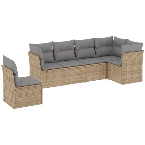 vidaXL 6-dijelni set vrtnih sofa s jastucima bež od poliratana Cijene