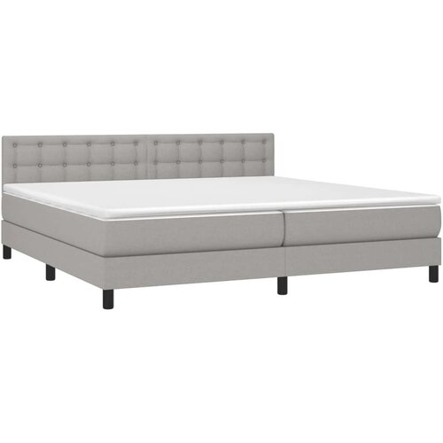  Krevet box spring s madracem LED svjetlosivi 200x200 cm tkanina Slike