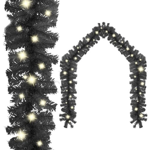 VidaXL Božićna girlanda s LED svjetlima 20 m crna Slike