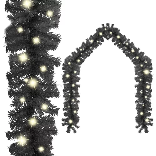 vidaXL božična girlanda z LED lučkami 20 m črna