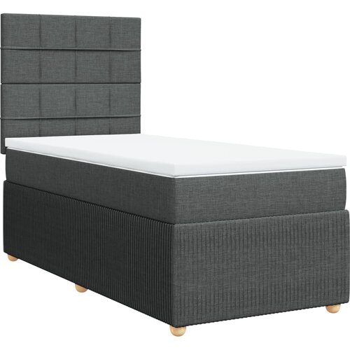 Maison Chic Box spring postelja - Vzmetna postelja z vzmetnico temno siva 90x200 cm blago SL17585, (21895228) Cene