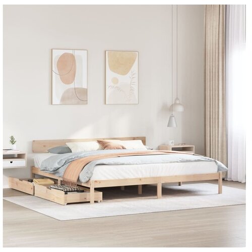 vidaXL Okvir kreveta bez madraca 200 x 200 cm od masivne borovine Cijene