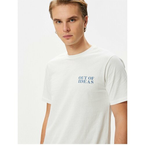 Koton Slogan Printed T-Shirt Crew Neck Short Sleeve Cotton Slike