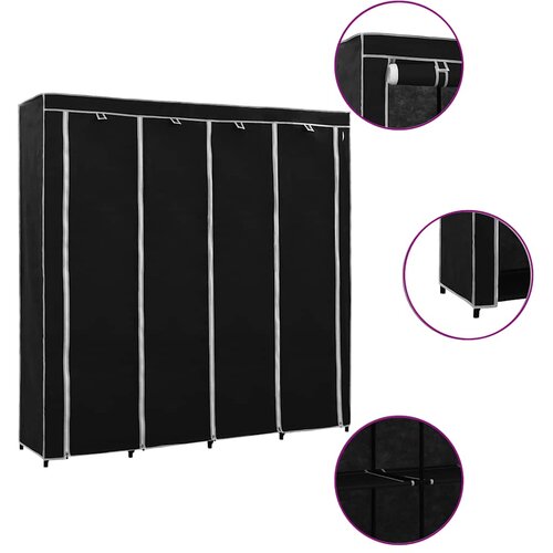  Ormar s 4 odjeljka crni 175 x 45 x 170 cm Cene