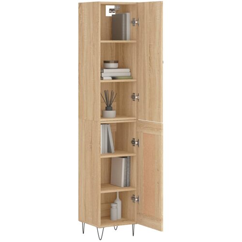 Visoka komoda hrasta sonome 34,5x34x180cm od konstruiranog drva Slike