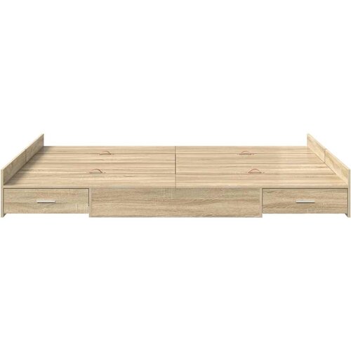  Krevet s ladicama Sonoma hrast 135 x 190 cm Konstruirano drvo Slike
