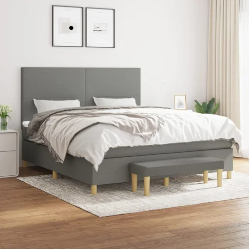 The Living Store Box spring postelja z vzmetnico temno siva 180x200 cm blago - Box Spring Postelja, (21437726)