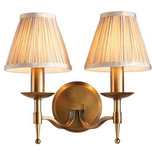 Endon 63654 - Zidna lampa STANFORD 2xE14/40W/230V mesing/bež Slike