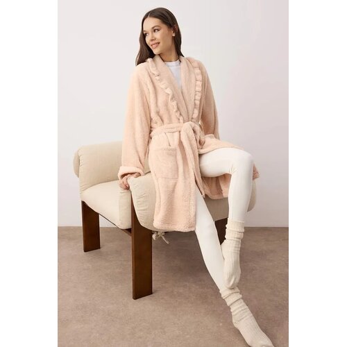 TRENDYOLMILLA Ženski bademantil Thmaw26Sb00005, Roze Cene
