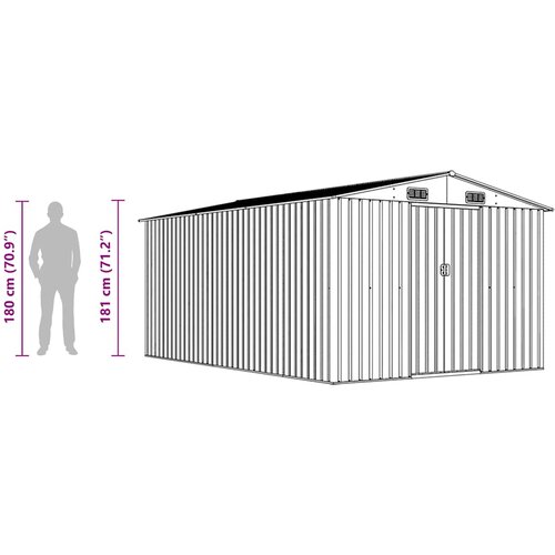  Vrtno spremi&amp;scaron;te 257 x 392 x 181 cm metalno antracit Slike