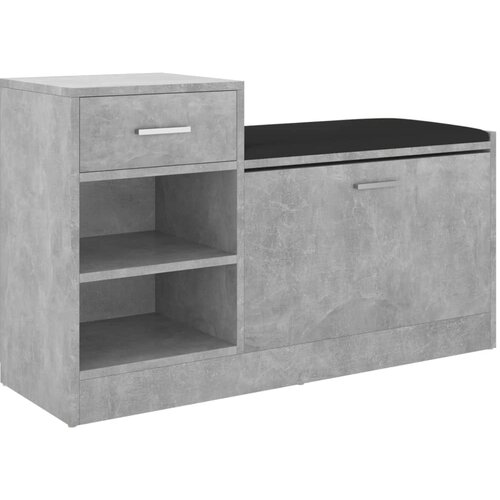 Maison Chic Klop za čevlje - Sedež za čevlje betonsko siva 94,5x31x57 cm inženirski les, (21777336) Slike