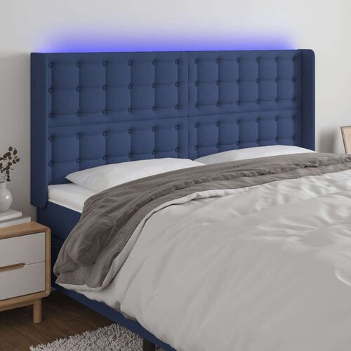  LED uzglavlje plavo 183 x 16 x 118/128 cm od tkanine Cijene
