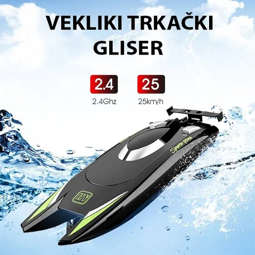  veliki trkački gliser na daljinski crni Slike