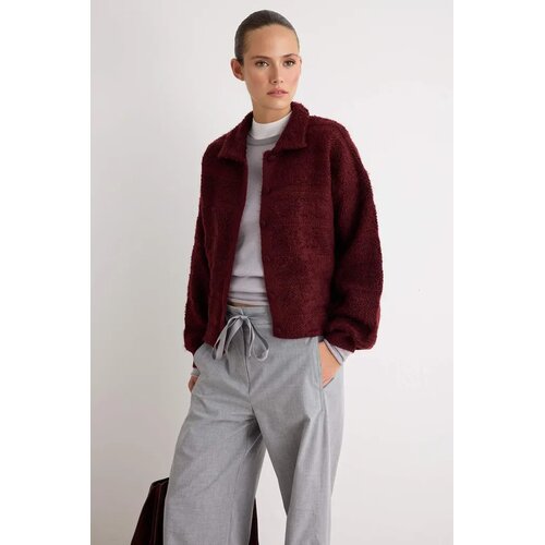 TRENDYOLMILLA Trendyol ženski duks Soft Textured Polo Collar Knitwear Cardigan, ljubičasta Cene