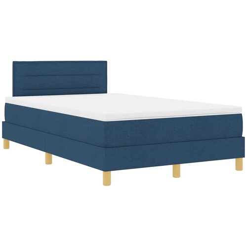  LED Box Spring Krevet s LED trakama Plava 120 x 190 cm tkanina Slike