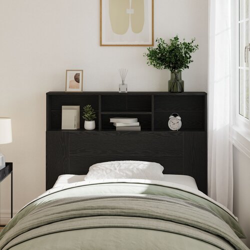 vidaXL Kabinet z vzglavjem Črni hrast Inženirski les 120 x 19 x 103.5 cm Cene
