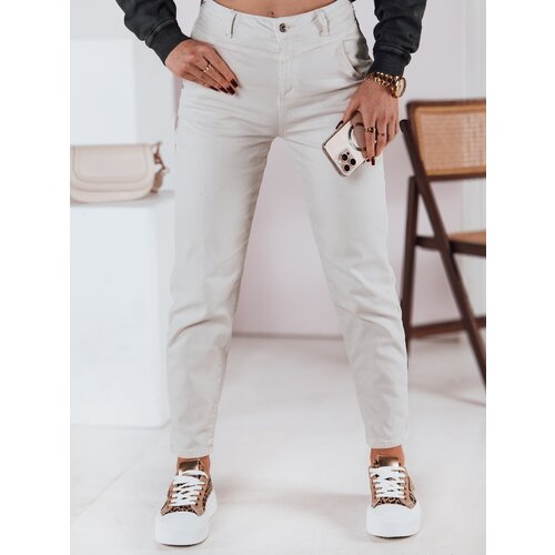 DStreet Spodnie damskie jeansowe STREETSTYLE jasnobeżowe Cene