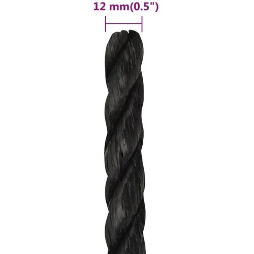  Radno uže crni 12 mm 250 m od polipropilena Slike