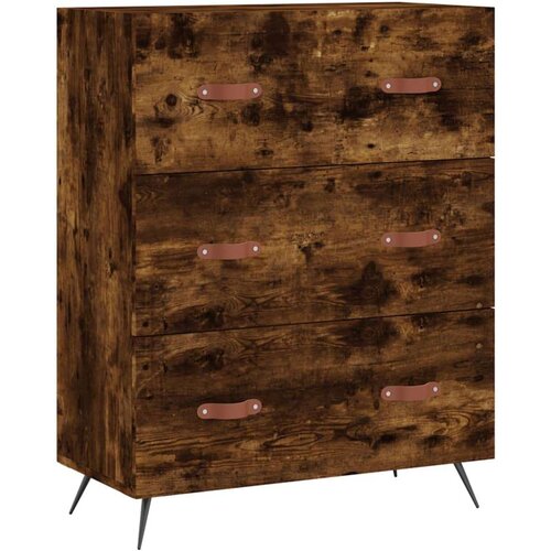 VidaXL Visoka komoda dimljen hrast 69,5x34x180 cm inženirski les Slike