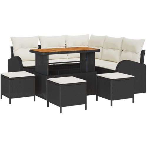 vidaXL set od 9 dijelova za vrt s jastučićima crni poly rattan acacia, dvosed za vrt s jastučićima crni poly rattan, set od 4 dijela za vrt s jastučićima crni poly rattan acacia Cijene