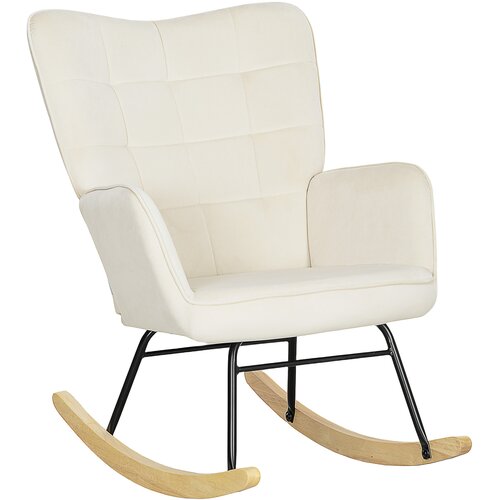 HOMCOM zibajoči stol žamet (100% poliester), bukov les, jeklo, pena 98G x 71&Scaron; x 101V cm Bež, (5000242820) Cene