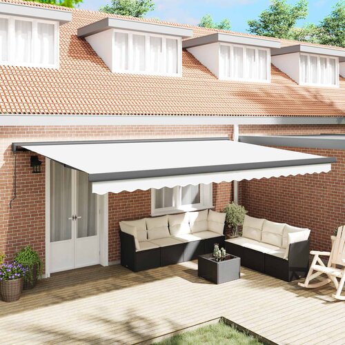  Povlačivi tende Bijela 500 &times; 300 cm Platno i Aluminij Cijene