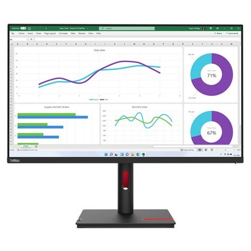 Lenovo ThinkVision T32p-30 LED zaslon 80 cm (31.5 palac) Energetska učinkovitost 2021 F (A - G) 3840 x 2160 piksel UHD 4 ms DisplayPort, audio line-out, HDMI&amp;trade;, USB-C&amp;reg;, USB 3.2 (gen. 1) IPS LED Slike
