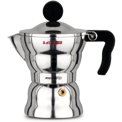 Alessi moka kafetiera espresso za 1 skodelico, črn ročaj, al Cene