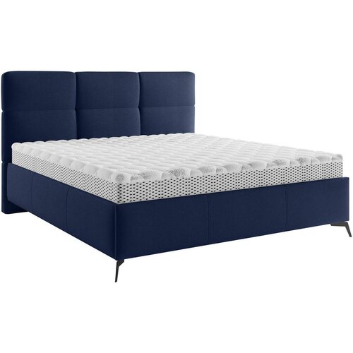 CARRYHOME OBLAZINJENA POSTELJA 180 cm x 200 cm , tekstil temno modra Slike