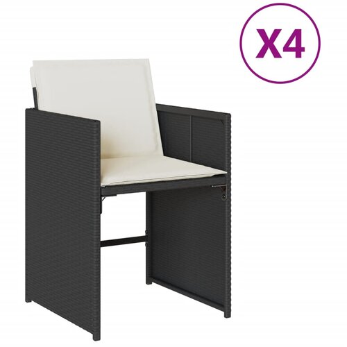 Maison Chic Vrtni stoli - Stol za vrt z blazinami 4 kosi črn poli ratan JS2220, (21876958) Slike