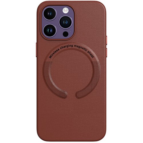  futrola leather case magsafe za iphone 13 pro max (6.7) braon Slike