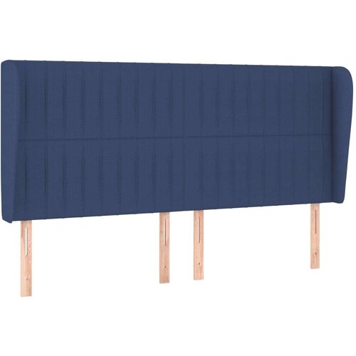  Uzglavlje s u&amp;scaron;ima plavi 163x23x118/128 cm od tkanine Slike