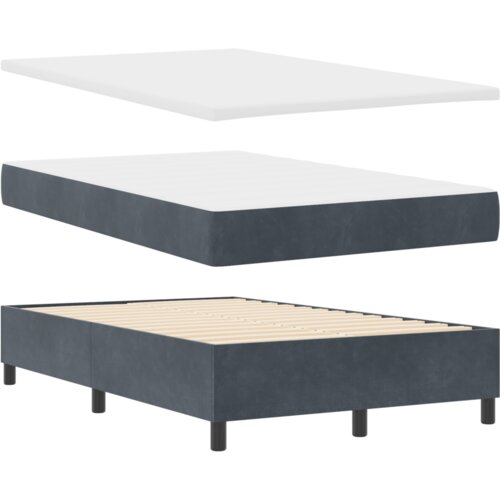 Box Spring Krevet s Madracem Tamno Siva Mala Dvostruka Bar&amp;scaron;un Slike