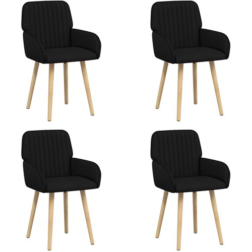 vidaXL Trpezarijske stolice 4 kom. Tkanina Crna 56 5 x 50 x 87 5 cm - Crna 4 Cijene