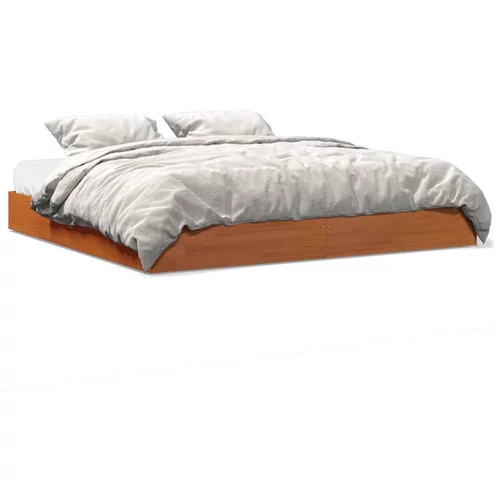 vidaXL Okvir kreveta voštano smeđi 200 x 200 cm od masivne borovine