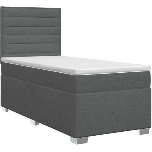  Boxspring krevet s madracem Tamnosiva 90 x 190 cm Tkanina 190 x 90 x 140.5 cm Slike