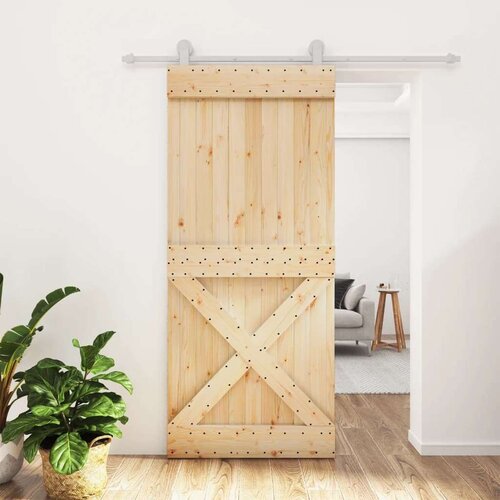  Klizna vrata s priborom za montažu 90 x 210 cm masivna borovina Cijene