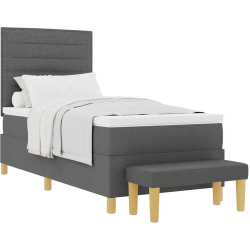 vidaXL tamno sivi okvir kreveta s madracem Set od 2 Tkanina 90 x 200 cm Cene