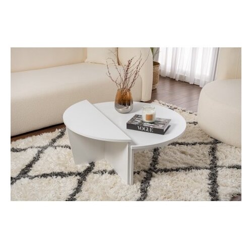 Hanah home stočić za dnevnu sobu orion - white white coffee table Slike
